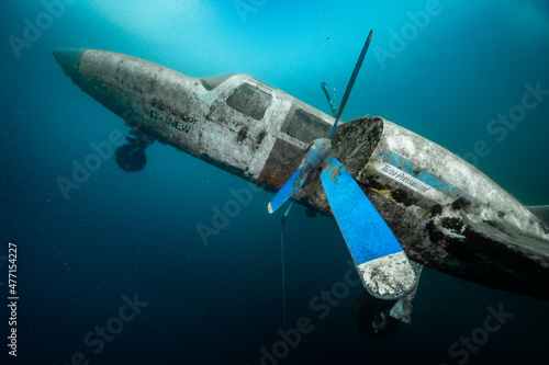 Plane wreck in Kreidesee Hemmoor quarry, Germany