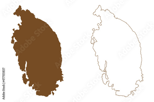 Stord island (Kingdom of Norway) map vector illustration, scribble sketch Stord map photo