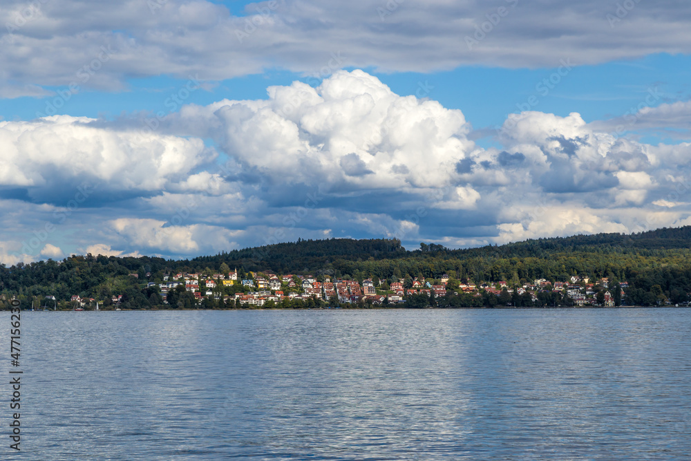 Fototapeta premium Lake Constance, Germany. Scenic view of the city on the shore