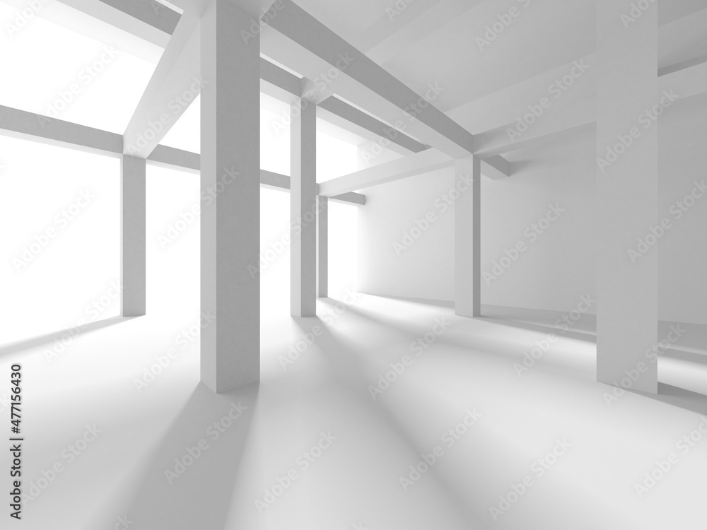 Fototapeta premium White Modern Background. Abstract Building Concept