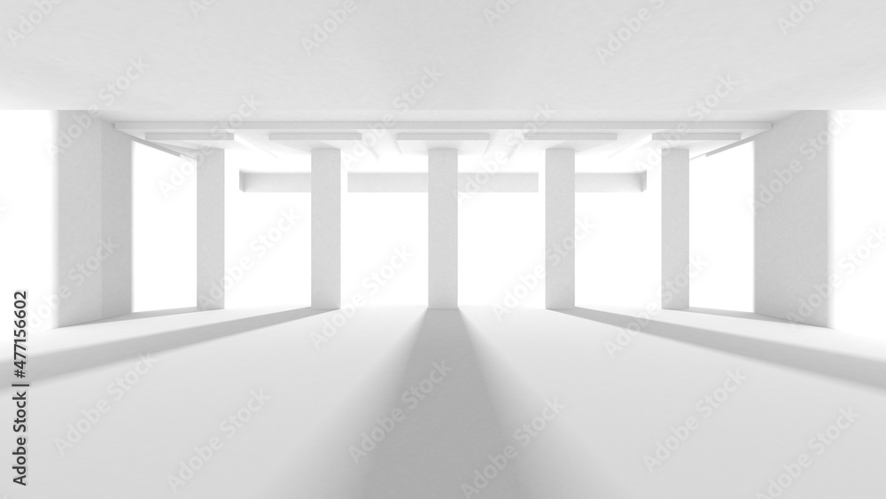 Fototapeta premium White Modern Background. Abstract Building Concept