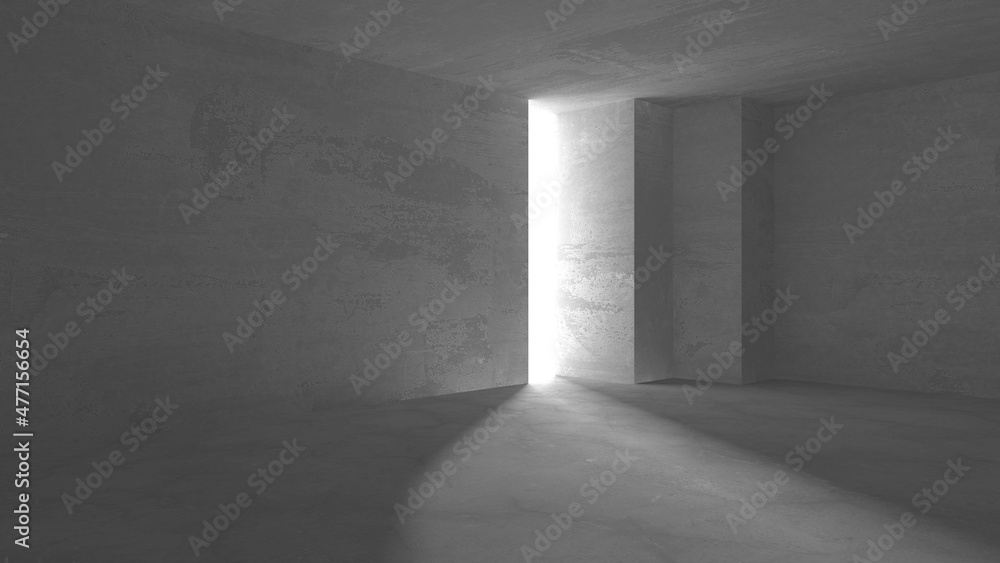 Dark Concrete Wall Architecture. Empty Room Dark Concrete Wall Architecture. Empty Room