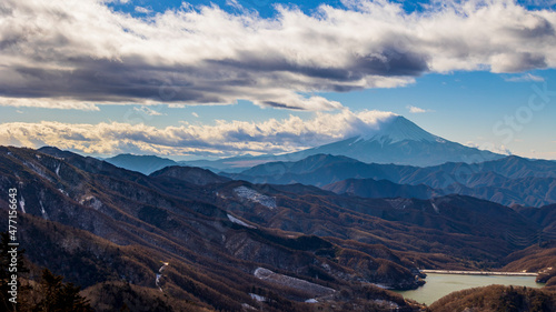 大菩薩嶺登山 稜線から見る富士山