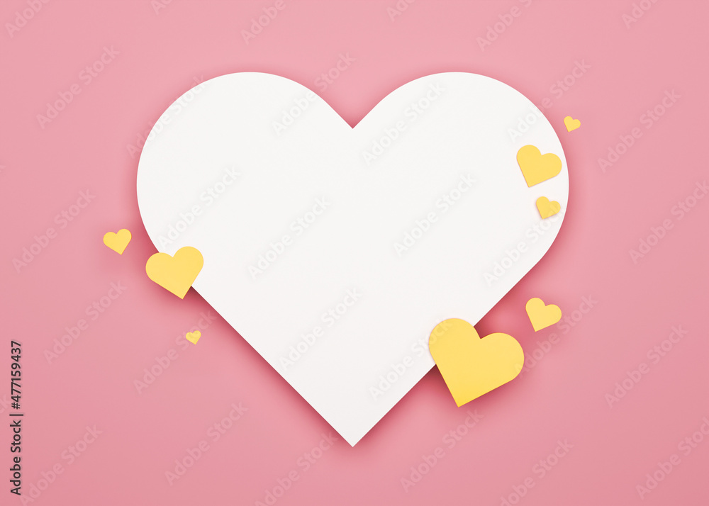 Valentine's Day background with free space for text, copy space. Postcard, greeting card design with hearts. 3D illustration. Love. Valentine's Day background with free space for text, copy space. Postcard, greeting card design with hearts. 3D illustration. Love.