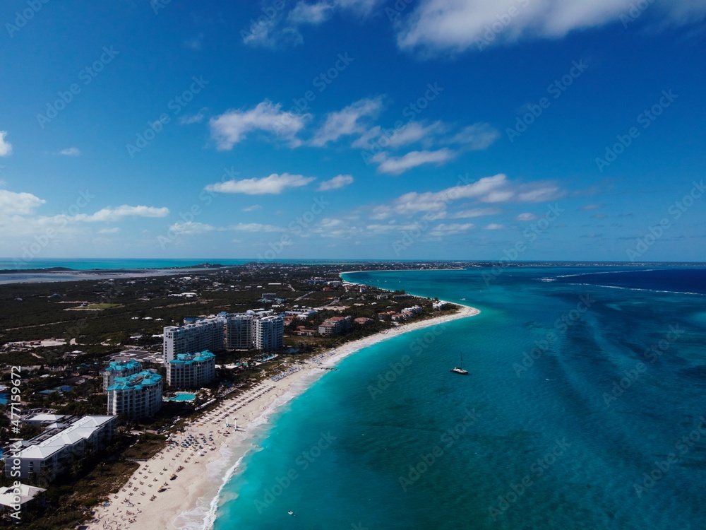 Fototapeta premium Coastline of Grace Bay Beach, TC