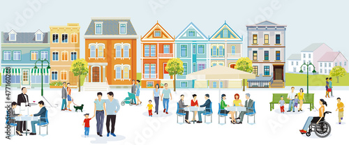 Menschen leben in der Freizeit in einer Stadt 