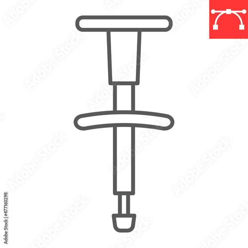 Chiropractic adjusting tool line icon, rehabilitation and physiotherapy, chiropractor tool vector icon, vector graphics, editable stroke outline sign, eps 10.
