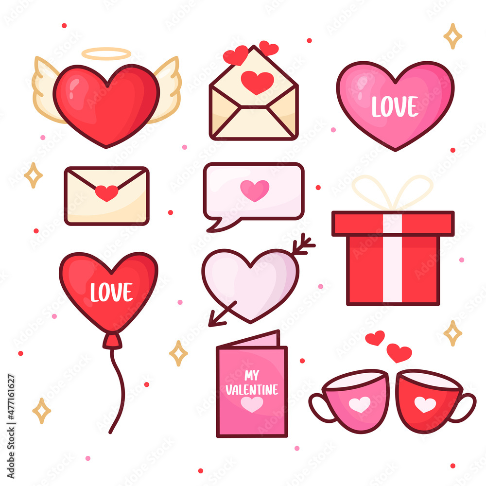 Set of vector valentine's day icons Set of vector valentine's day icons