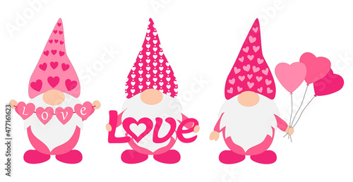Valentine's day Gnomes vector illustration 