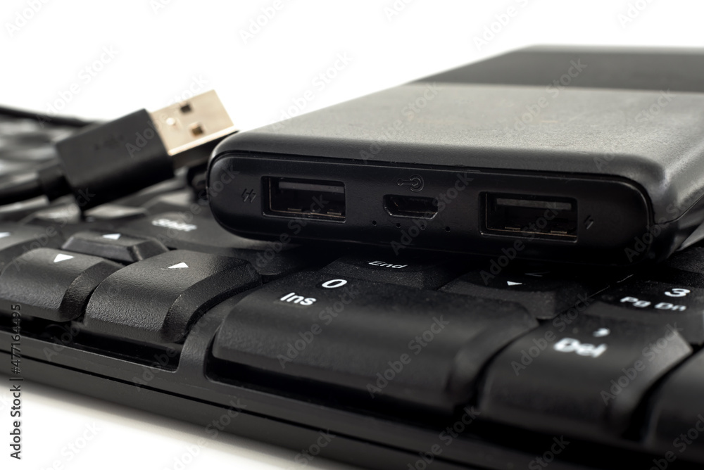 Charger for phone, gadget with cable close-up.Power bank Charger for phone, gadget with cable close-up.Power bank
