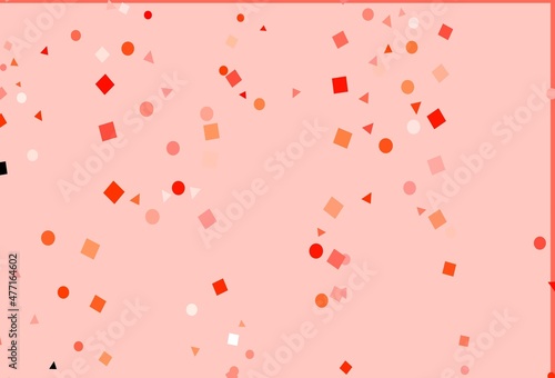 Light Red vector background with triangles, circles, cubes.