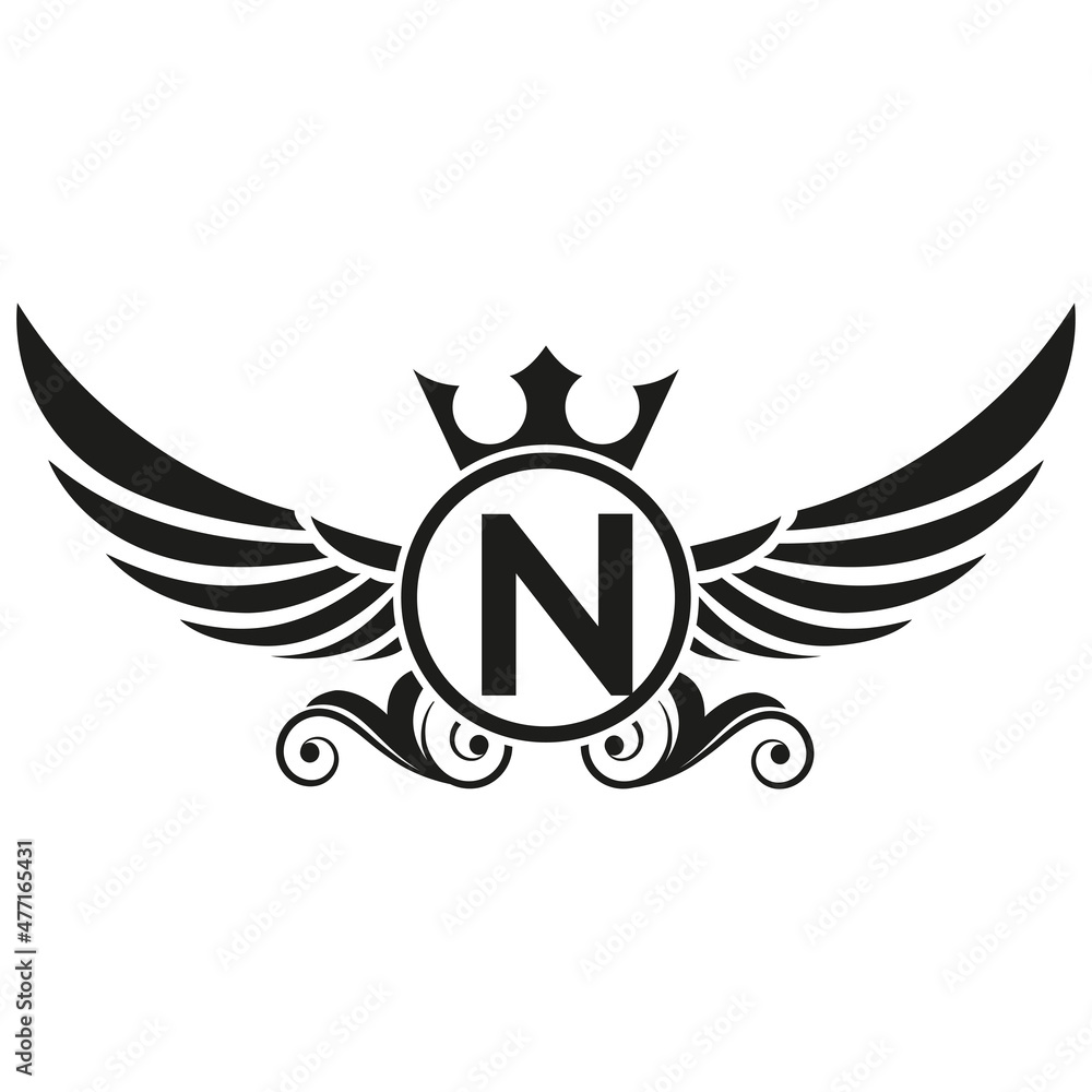 wings logo, Eagle Bird abstract Logo design vector And N Logotype, Transportation Concept