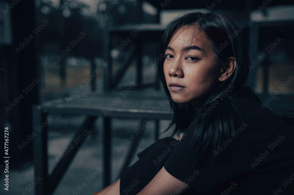 Asian woman sad from love,She worry because stress from boyfriend,Heartbreak woman concept Asian woman sad from love,She worry because stress from boyfriend,Heartbreak woman concept