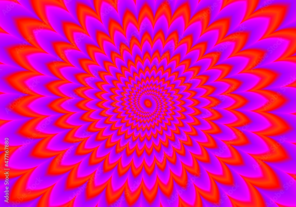 Scarlet flower. Red flower blossom. Optical expansion illusion. Scarlet flower. Red flower blossom. Optical expansion illusion.