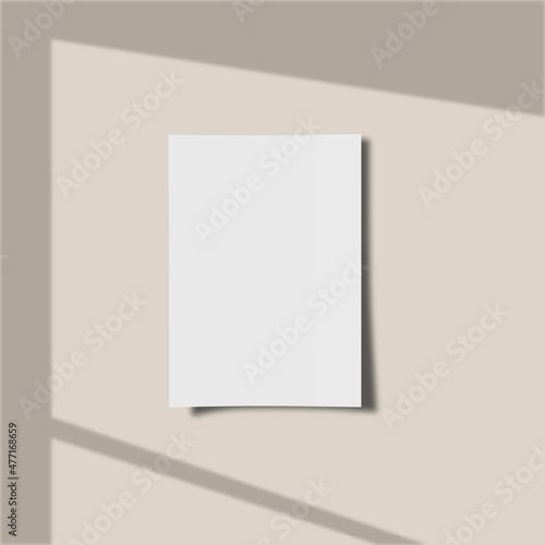 A4 Paper Mockup with Wall Shadow