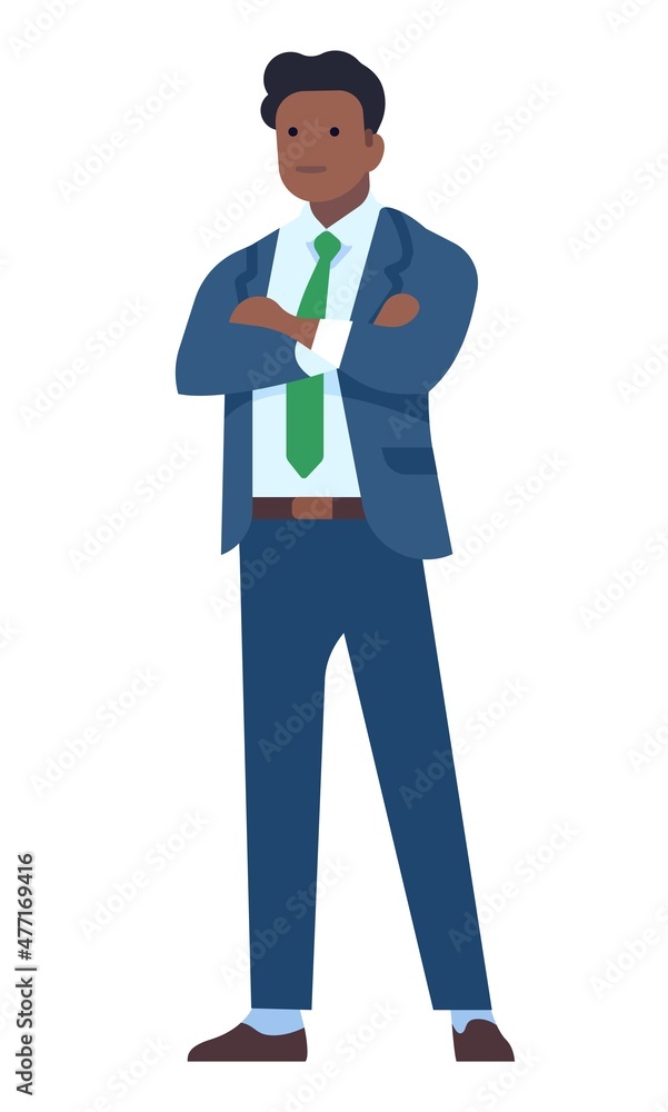 Man in suit crossed arms. Confident businessman stand Man in suit crossed arms. Confident businessman stand