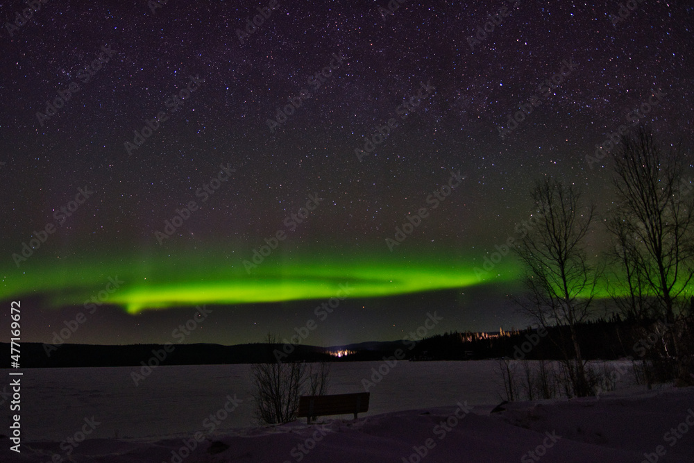Northern Lights (Aurora Borealis or Polar Lights) - Birch Lake, Alaska (USA)