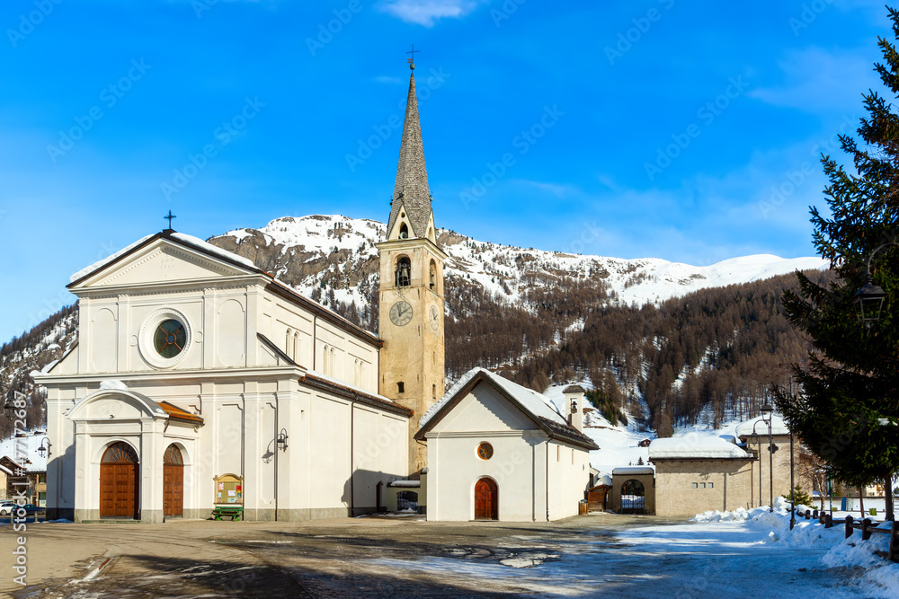 Church S. Maria, Livigno, Italy, Alps
