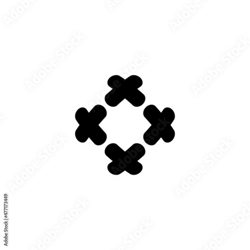 Christian cross line icon. Simple style christian religion poster background symbol. Logo design element. T-shirt printing. Vector for sticker.