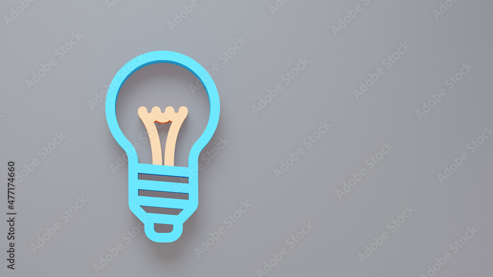 bulb minimal icon Symbol in 3D rendering isolated on gray background bulb minimal icon Symbol in 3D rendering isolated on gray background
