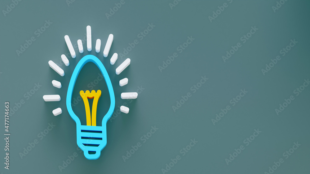 glowing light bulb minimal icon Symbol in 3D rendering isolated on green background glowing light bulb minimal icon Symbol in 3D rendering isolated on green background