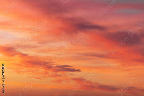 Fototapeta Naklejka Na Ścianę i Meble -  Beautiful stormy sunset sky.Beautiful clouds with light of sunset in blue sky