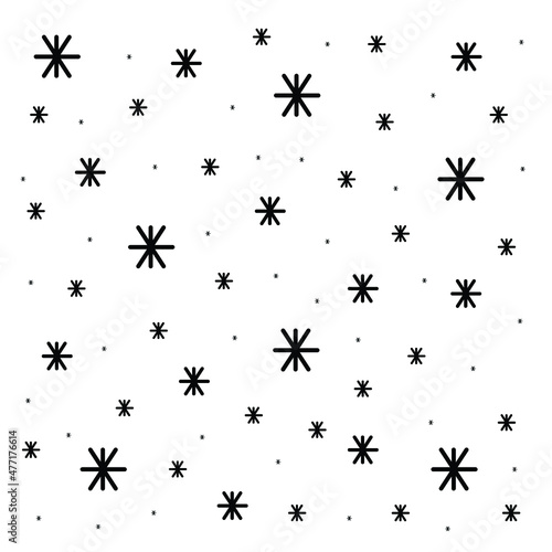 Pattern With Hand Drawn Snowflakes Vector