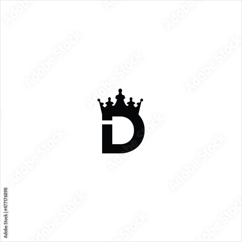 letter d logo vector crown template