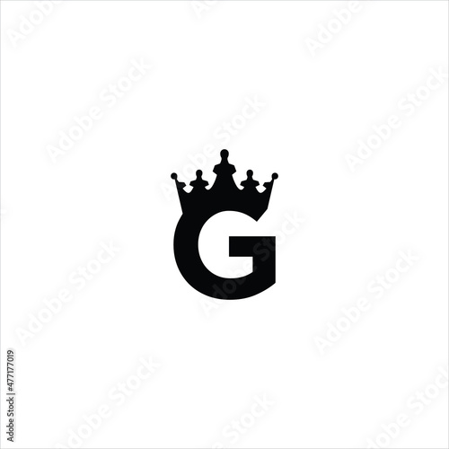 letter g logo vector crown template