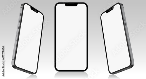 Realistic smartphone mockup. mobile phone vector with blank screen.