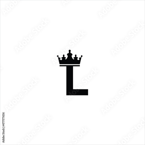 letter l logo vector crown template