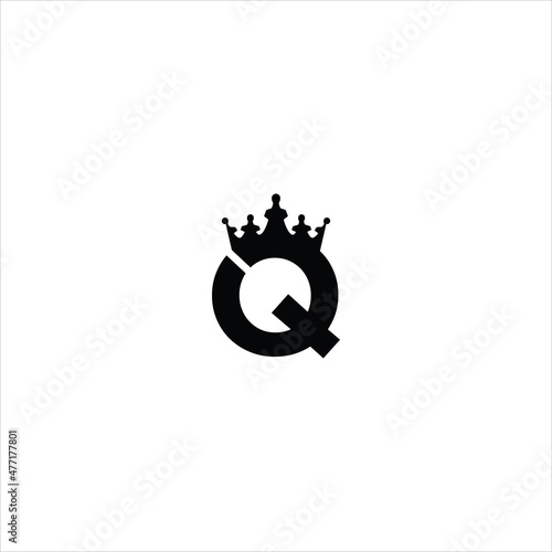 letter q logo vector crown template