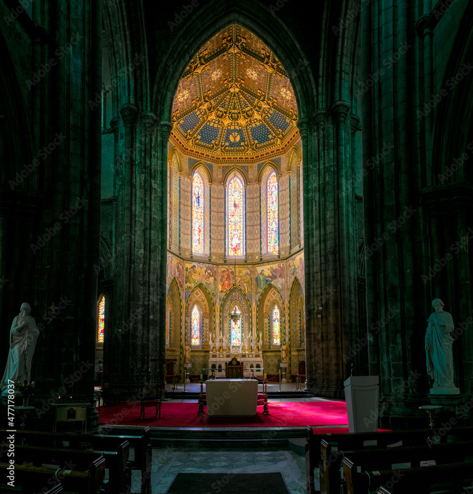 Ancient Irish Catholic Church Interior