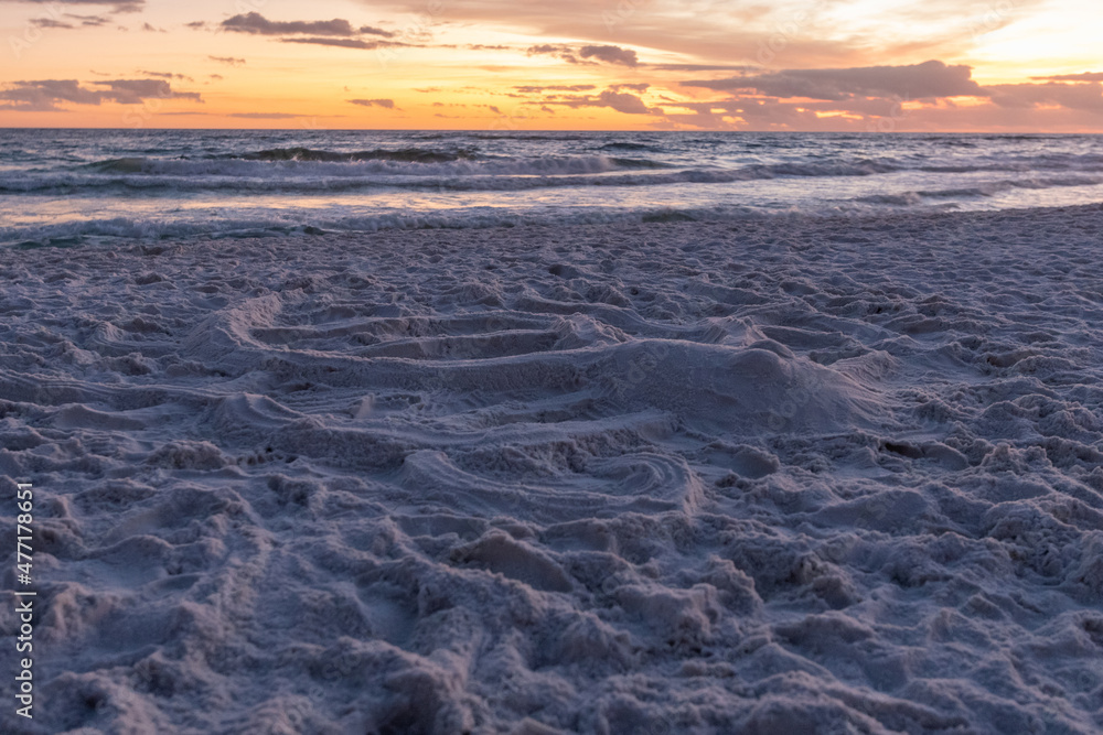 Sandcastle octopus with tentacles during sunset on ocean beach Sandcastle octopus with tentacles during sunset on ocean beach