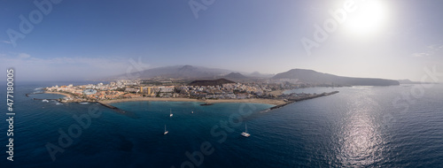 Tenerife Island Aerial Panorama view blue sky