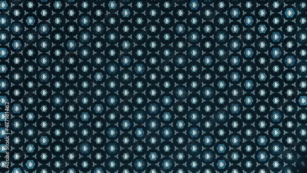 Bitcoin Crypto Currency Hexagon Background Concept Stock Video Bitcoin Crypto Currency Hexagon Background Concept Stock Video