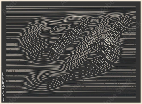 Minimal 20s geometric design poster with primitive shapes
