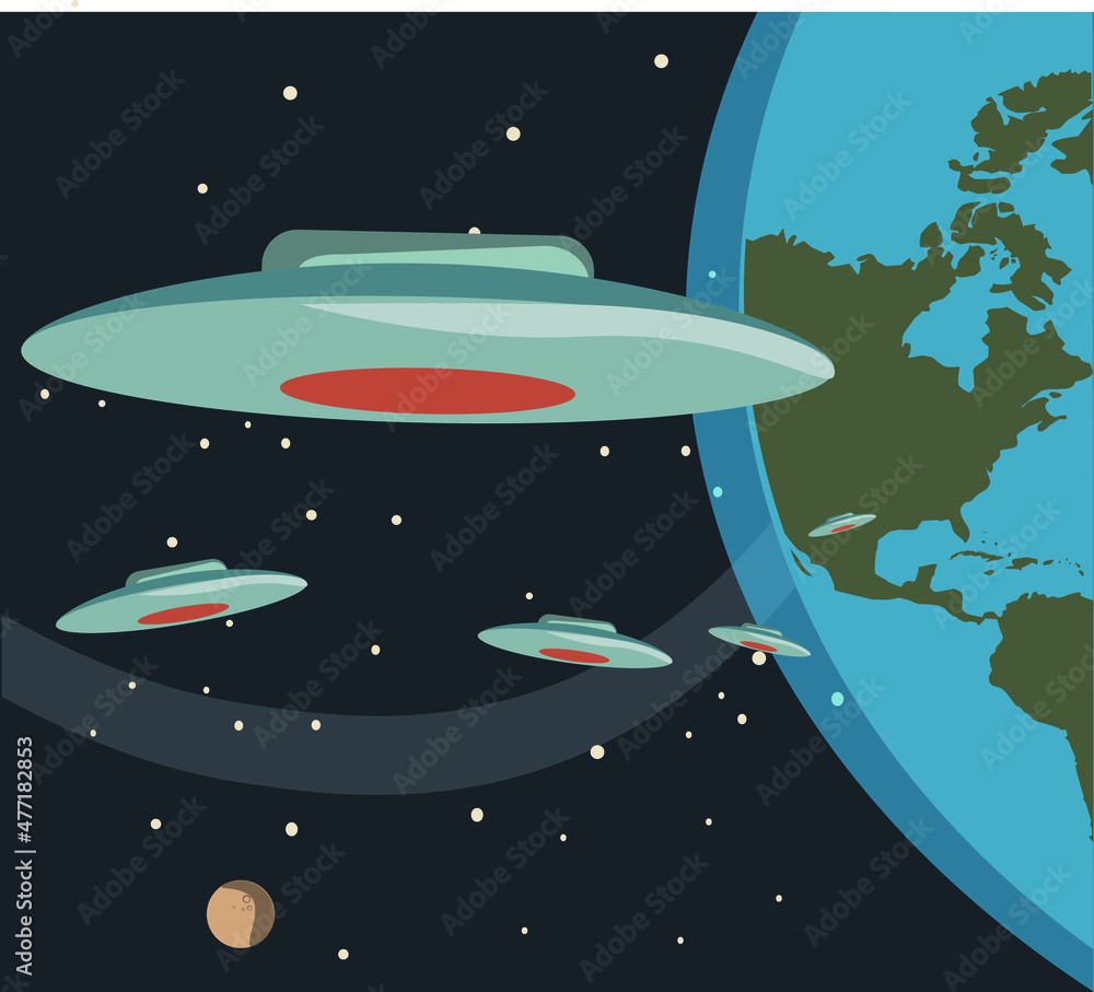 retro poster, invasion of alien earth
