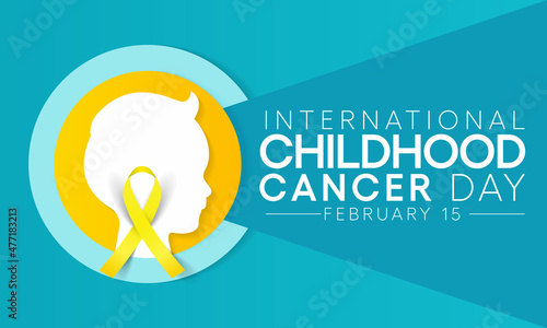 International Childhood Cancer day (ICCD) is observed every year on February 15,  to raise awareness, and to express support for children and adolescents with cancer. Vector illustration