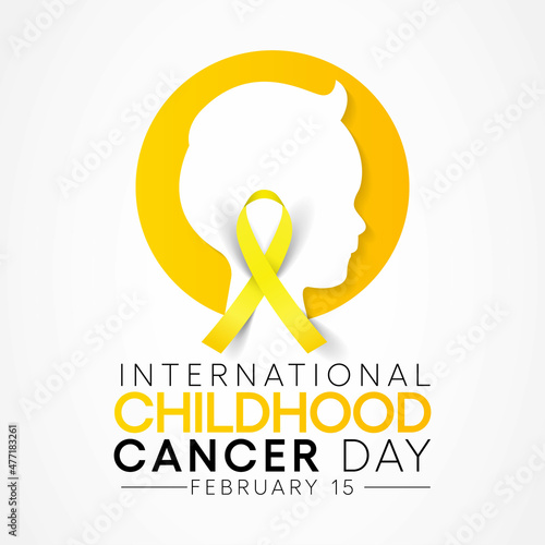 International Childhood Cancer day (ICCD) is observed every year on February 15,  to raise awareness, and to express support for children and adolescents with cancer. Vector illustration
