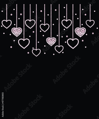 Pearl Rhinestone Valentine's day vector, love Vector