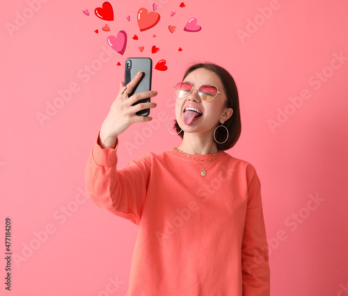 Beautiful young woman with ...