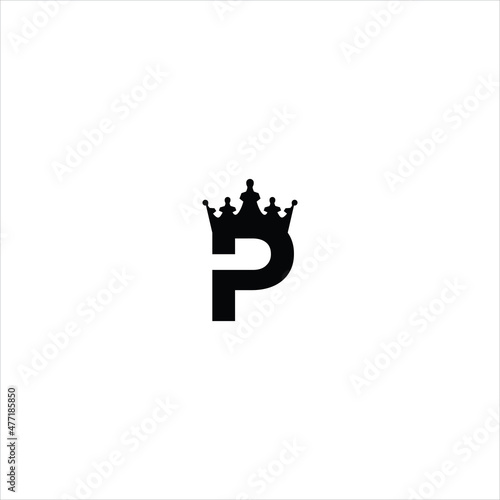 letter p logo vector crown template photo