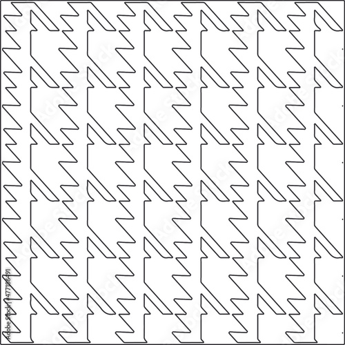 Fototapeta Naklejka Na Ścianę i Meble -  Vector pattern with symmetrical elements . Repeating geometric tiles from striped elements.Monochrome stylish texture.Black and 
white pattern for wallpapers and backgrounds.