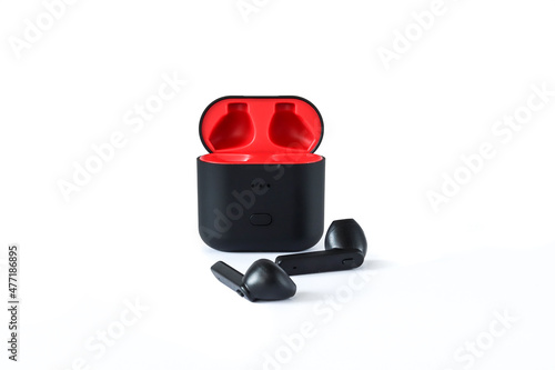 Red-black wireless headphones