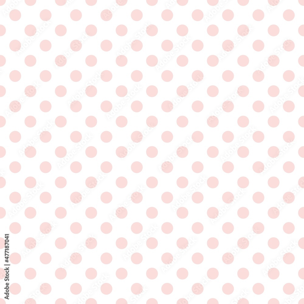 Pink and White Polka Dot seamless pattern. Vector background.