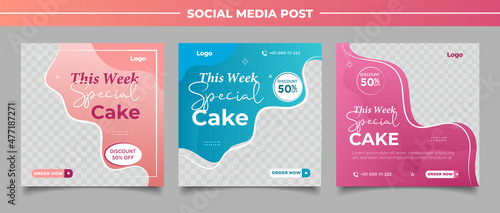 special cake banner for social media template post	