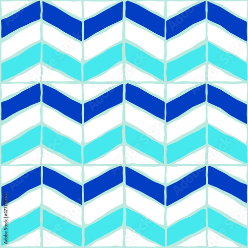 Vintage mosaic pattern. Blue portuguese tile. (ID: 477188255)