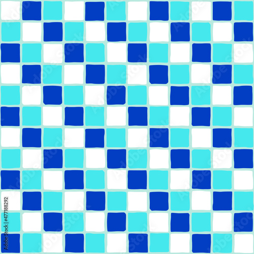 Vintage mosaic pattern. Blue portuguese tile. (ID: 477188292)