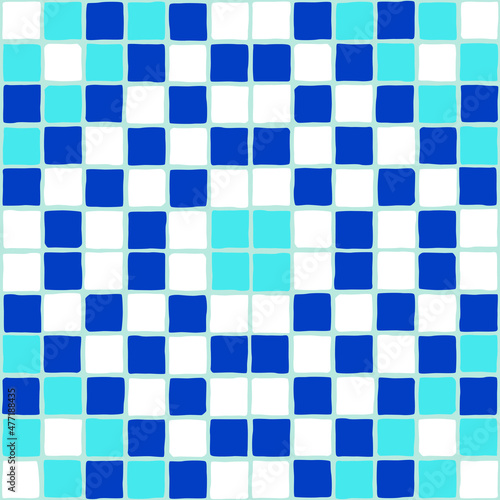 Vintage mosaic pattern. Blue portuguese tile. (ID: 477188435)